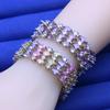 Роскошный теннисный браслет в стиле ретро с покрытием, разноцветный цирконий, элегантный, для повседневной носки и в подарок, рождественский подарок