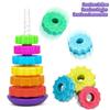 Раннее образование Вращающаяся радужная башня Детские вращающиеся штабелируемые игрушки развивают познавательные способности