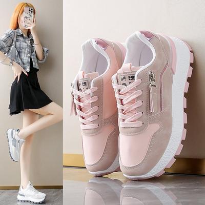 Весна, Лето, Осень и Зима Женская Обувь Женские Кроссовки Белая Обувь Низкий верх Круглый носок На шнуровке Повседневная обувь