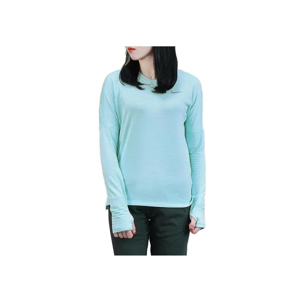 Nike Solid Color Quick-Dry Pullover Round Neck Long Sleeve T-Shirt Women Tops Blue 885253-483