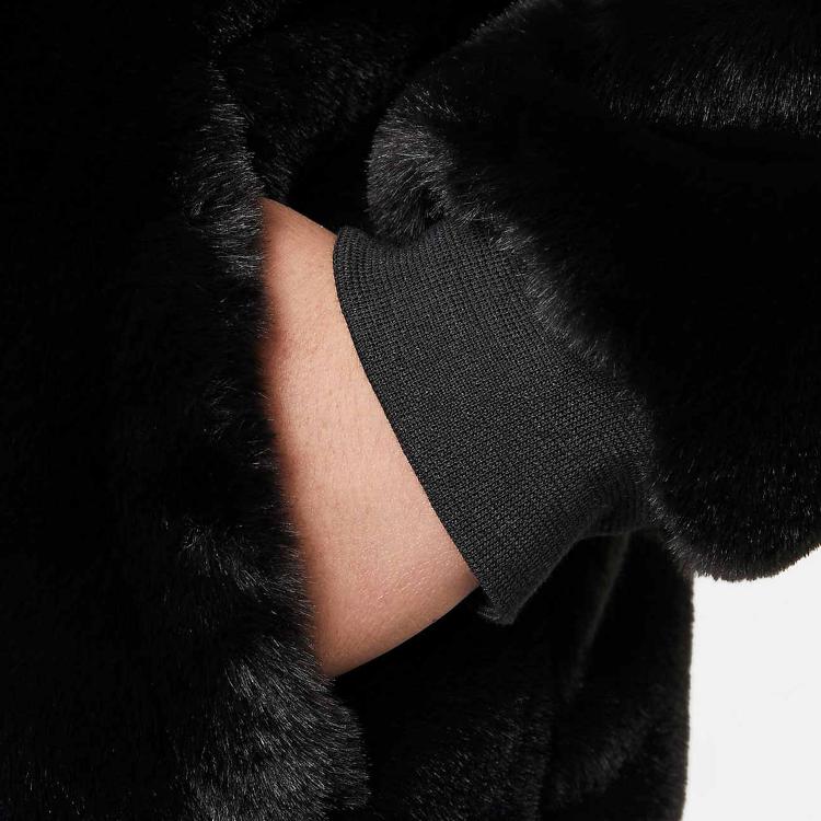 Nike Leopard Print Fleece-Lined Hooded Jacket Kids Outerwear Black DJ4408-010