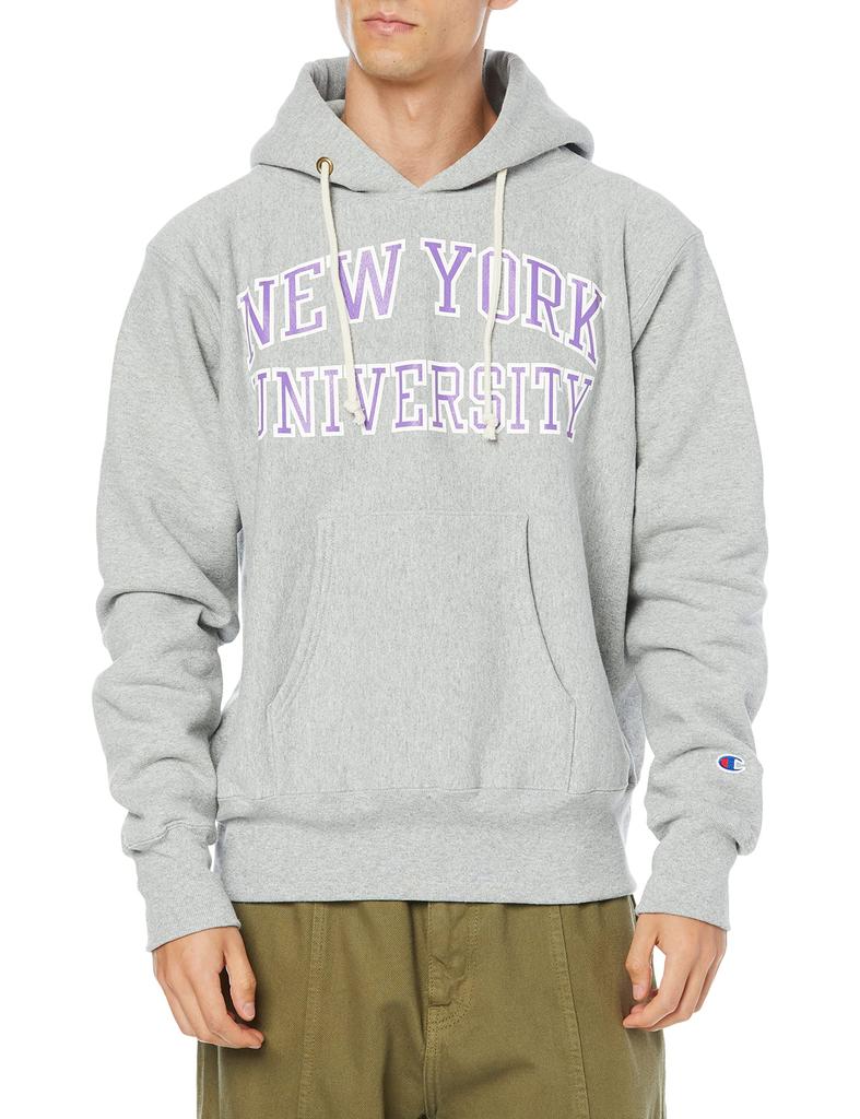 Champion Reverse Hooded Made In Oxford Size S Weave® Sweatshirt, USA, C5-U107, Men's Gray,