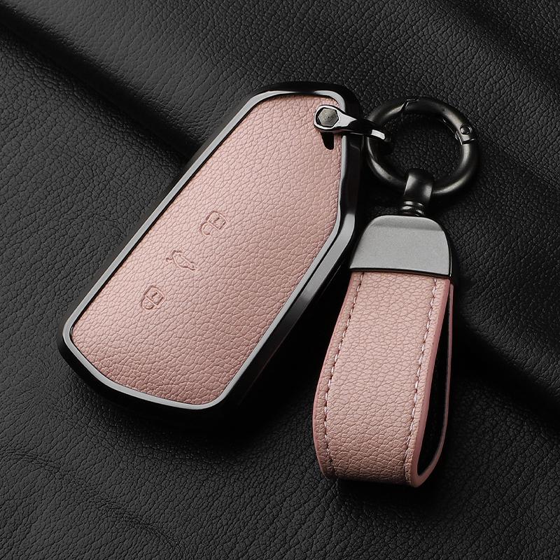 AAABP1 Goatskin Car Key Case Cover For Volkswagen Golf 8 MK8 ID.3 ID.4 Cupra Skoda Octavia A8 SEAT Leon MK4 2020 2021 Formentor Tarraco