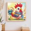 5D DIY Partial Special Shaped Drill Diamond Painting Kit Cock Decor 30x30cm