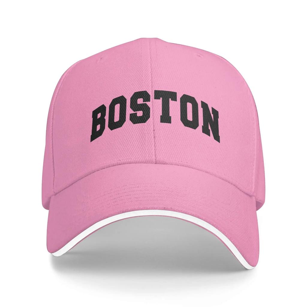 Черная Бейсболка Boston с Принтом для Пары Женщин Тракер Летняя Модная Охота Туризм Дропшиппинг Кепка Snapback