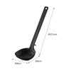 Yamazaki Silicone Ladle, Black, Approx. 8cm W x 6cm D x 25.5cm H, Tower Design, Easy to Fit to the Edge of a Pot, Easy to Scoop, Measuring Meter, 5190