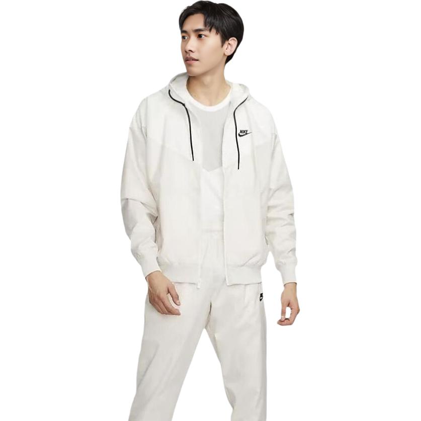 Nike Спортивная куртка Windrunner с капюшоном для мужчин Белая DA0001-104