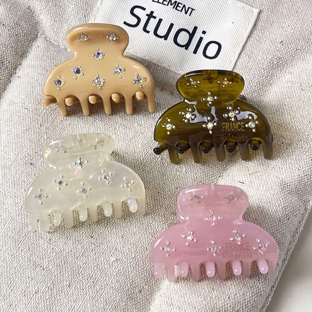 Babysbreath Rhinestone Hair Clip Crystal Mini Hair Claw Personalized Acetate Hairpin Female