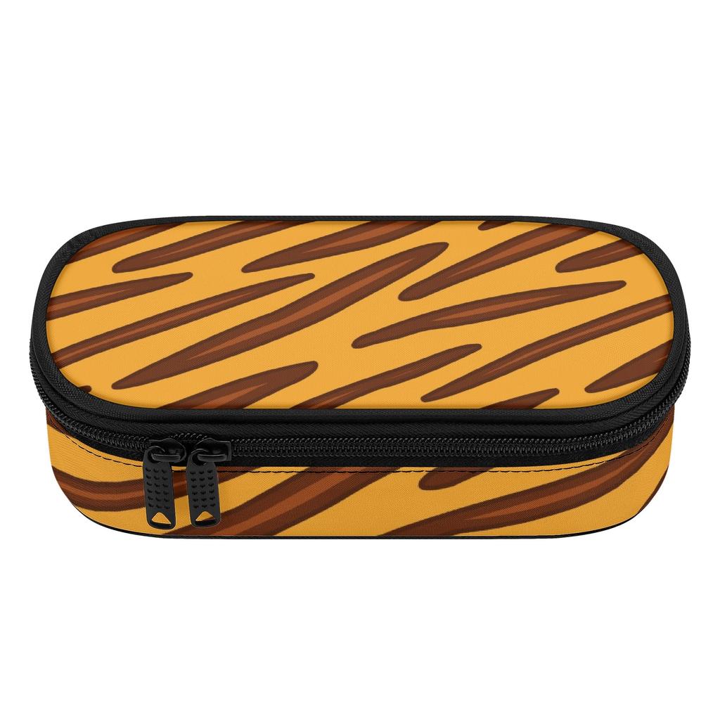 Pencil Bag Large Storage Space Smooth Zipper 300D Polyester with Main Compartment Mesh Pocket and Pen Slots for Students