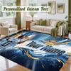 Crystal Velvet Square Rug Custom NameLionel Messi Pattern Non Slip Home Floor Decor Rug