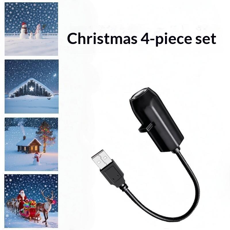 Рождественский проектор на USB с переключаемыми узорами Олень Санта-Клаус Ночник для праздничного подарка