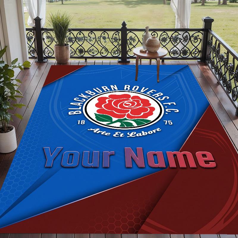 Custom Text Printed Rug Blackburn Rovers Football Non Slip Floor Carpet For Home Room Decor