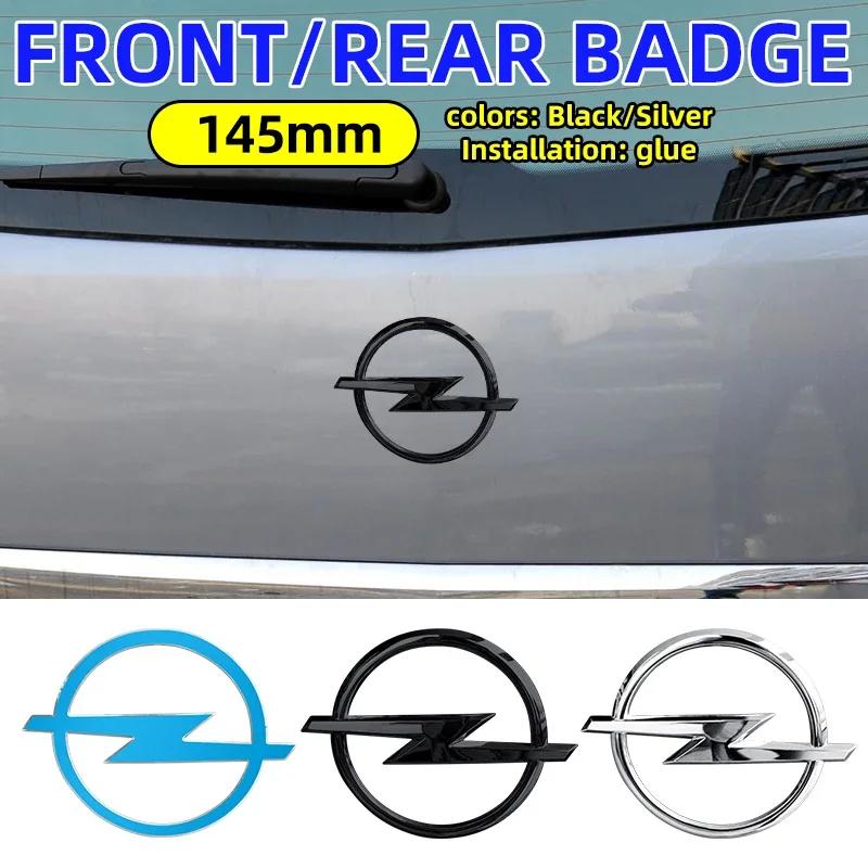 BBFF9 145mm 3D ABS Black/Silver Car Front Grille Hood Bonnet Emblem Rear Trunk Badge Logo Sticker For Opel Astra Insignia Corsa Zafira
