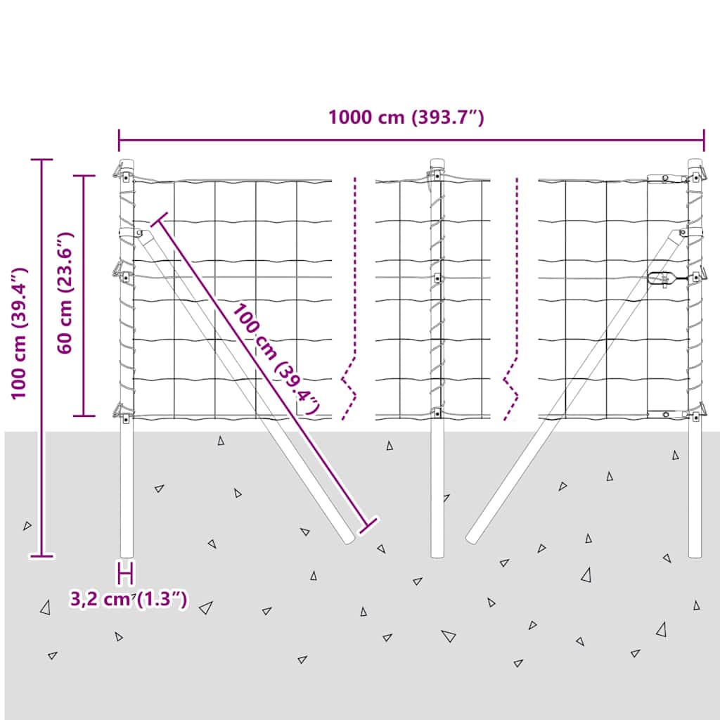 Ground Fix Welded Wire Fence 10 x 0.6 m (W x H)