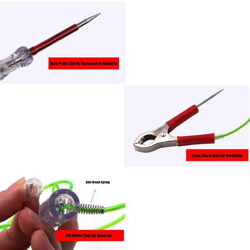 Тестер цепи 6 В-24 В постоянного тока автомобильный тестер цепи светодиодный индикатор тестер предохранителей с зажимом типа «крокодил» и щупами автомобильный электрический тестер ручка