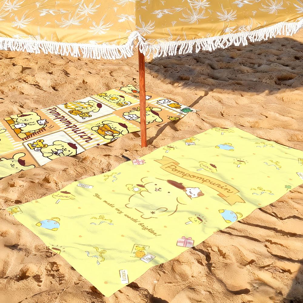 Sa Cute Cartoon P-Pompompurin-S Towel Quick Dry Soft Yoga Swimming Fitness Mountain Climbing Large Beach Towels