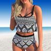 Women's Swimwear Tankini 2 Piece Swimsuit Retro Magic Ring Pattern Print Vacation Bathing Suits