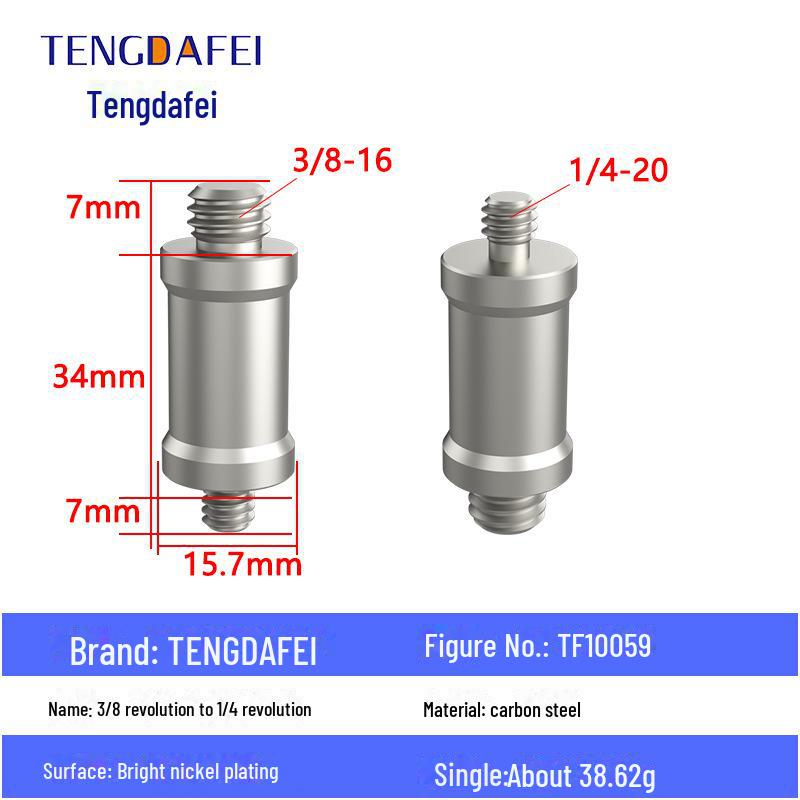 Адаптер для штатива с креплением на стойку для освещения и поворота камеры с резьбой 1/4" на 3/8" на M4/M5/M6/M8
