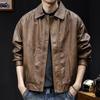 Мужская высококачественная кожаная мотоциклетная куртка в американском ретро-стиле - Осень/Зима 2025, Короткая, С подкладкой из искусственного меха, Большого размера, Модный бренд
