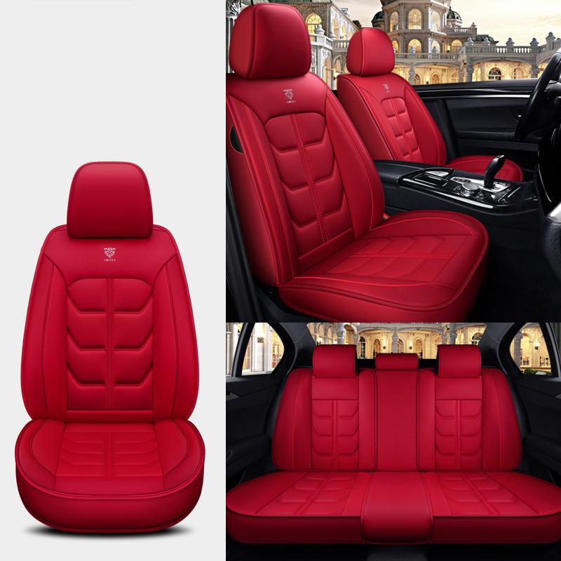 Универсальный 5 компл., кожаная подушка для автокресла, 5 сидений, универсальный чехол для автомобильного сиденья, водонепроницаемый чехол для автомобильного сиденья
