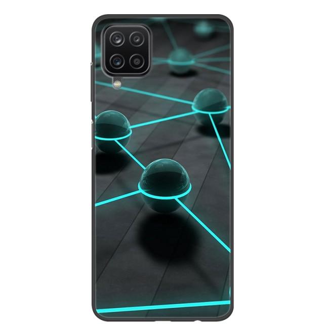 Чехол для Samsung A12, 2021, черные мягкие силиконовые чехлы из ТПУ для телефонов Samsung Galaxy A12 M12, чехол с крутым дизайном, чехол-бампер A 12