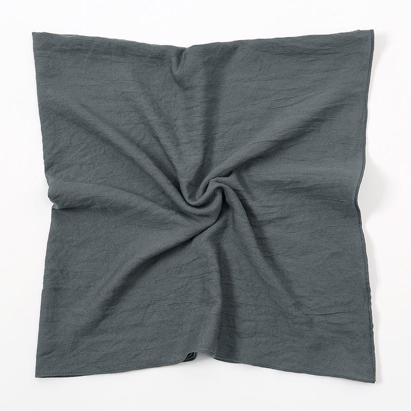 Однотонный мягкий дышащий полиэстеровый квадратный шарф - Женский европейский/американский головной платок, Повседневный солнцезащитный декоративный шелковый шарф