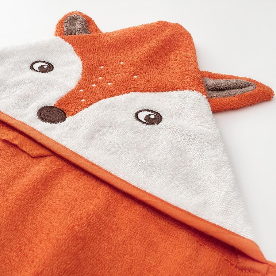 Children's Towel Fox, BRUMMIG Towel with Hood Fox Shaped/Orange, IKEA