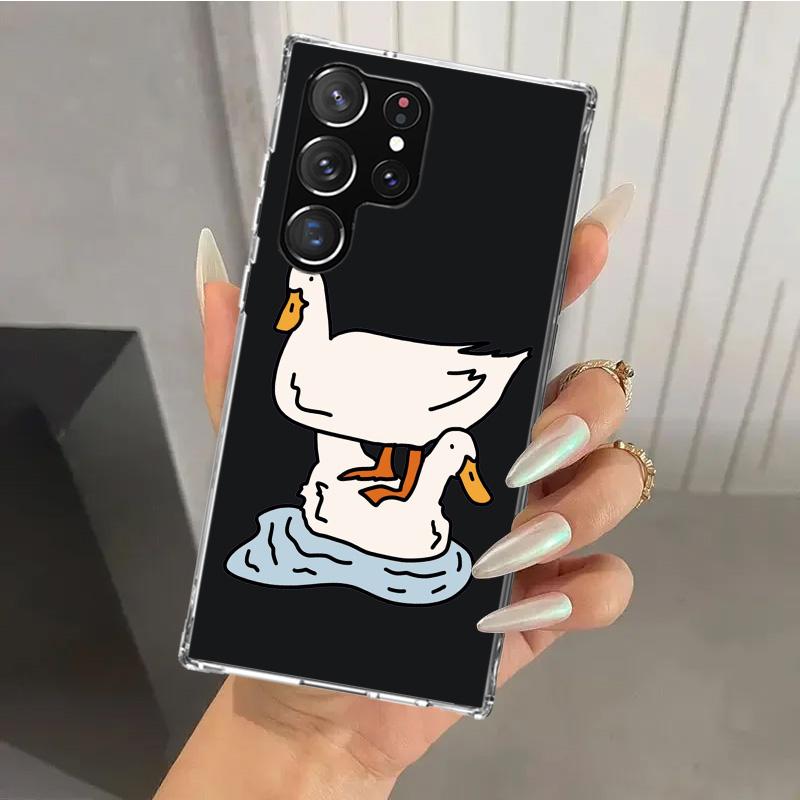 Мультяшная Утка Гусь Игровой Чехол для Телефона для Samsung Galaxy S26 S24 S23 Ultra S25 Edge S22 S21 Plus S20 FE + Мягкий Печатный Чехол Funda Ga