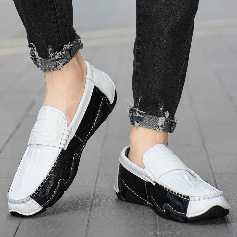 39-46 Модная мужская повседневная кожаная обувь без шнуровки Мокасины Мокасины Обувь для вождения на плоской подошве