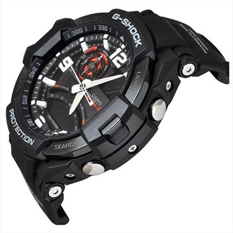 Casio Gravitymaster Военный Стиль Полет Классический Указатель Двойной Дисплей Спортивные Водонепроницаемые Кварцевый Механизм Резиновый Ремешок Мужские Часы Черные GA-1000-1A