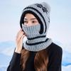Fleece Lining Knitted Balaclava Hat Ear Protection Thermal Face Cover Outdoor Activities