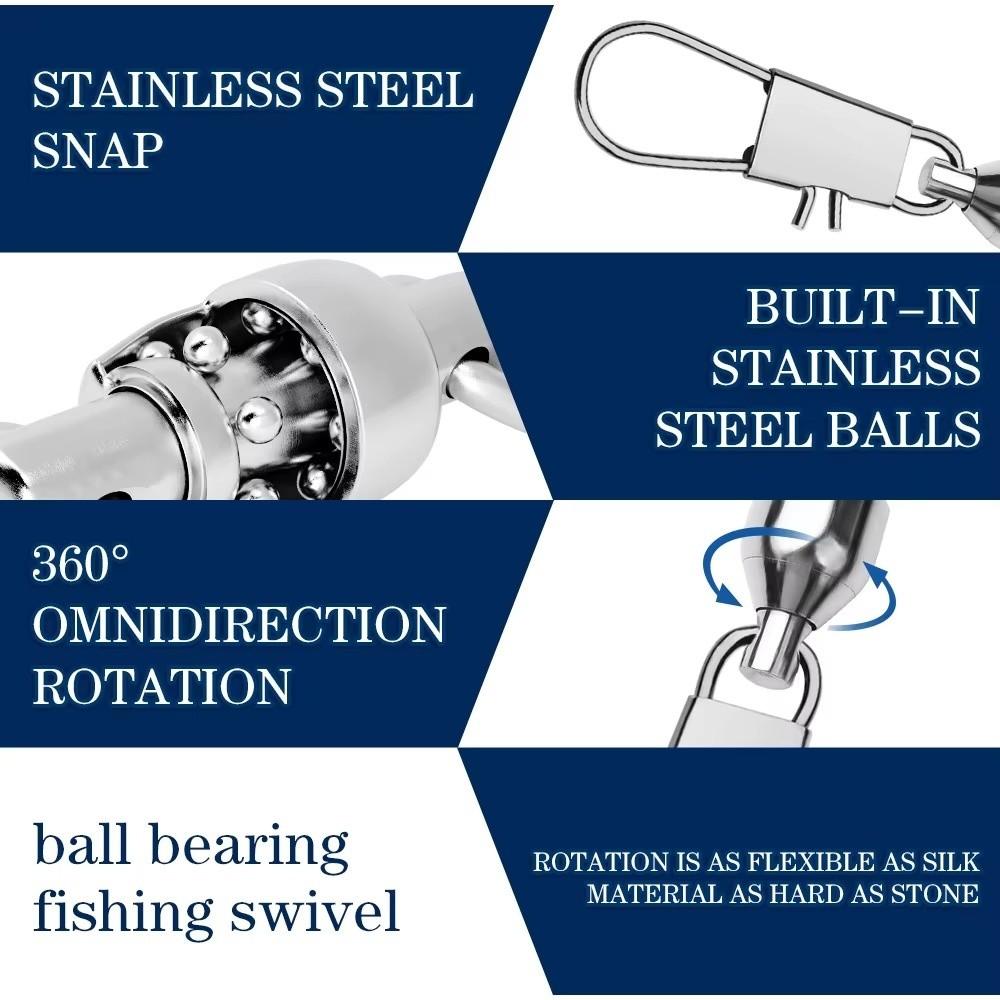 Ball Bearing Fish Snap Swivels Rolling Swivel Fishing Connector  Fishing Accessories