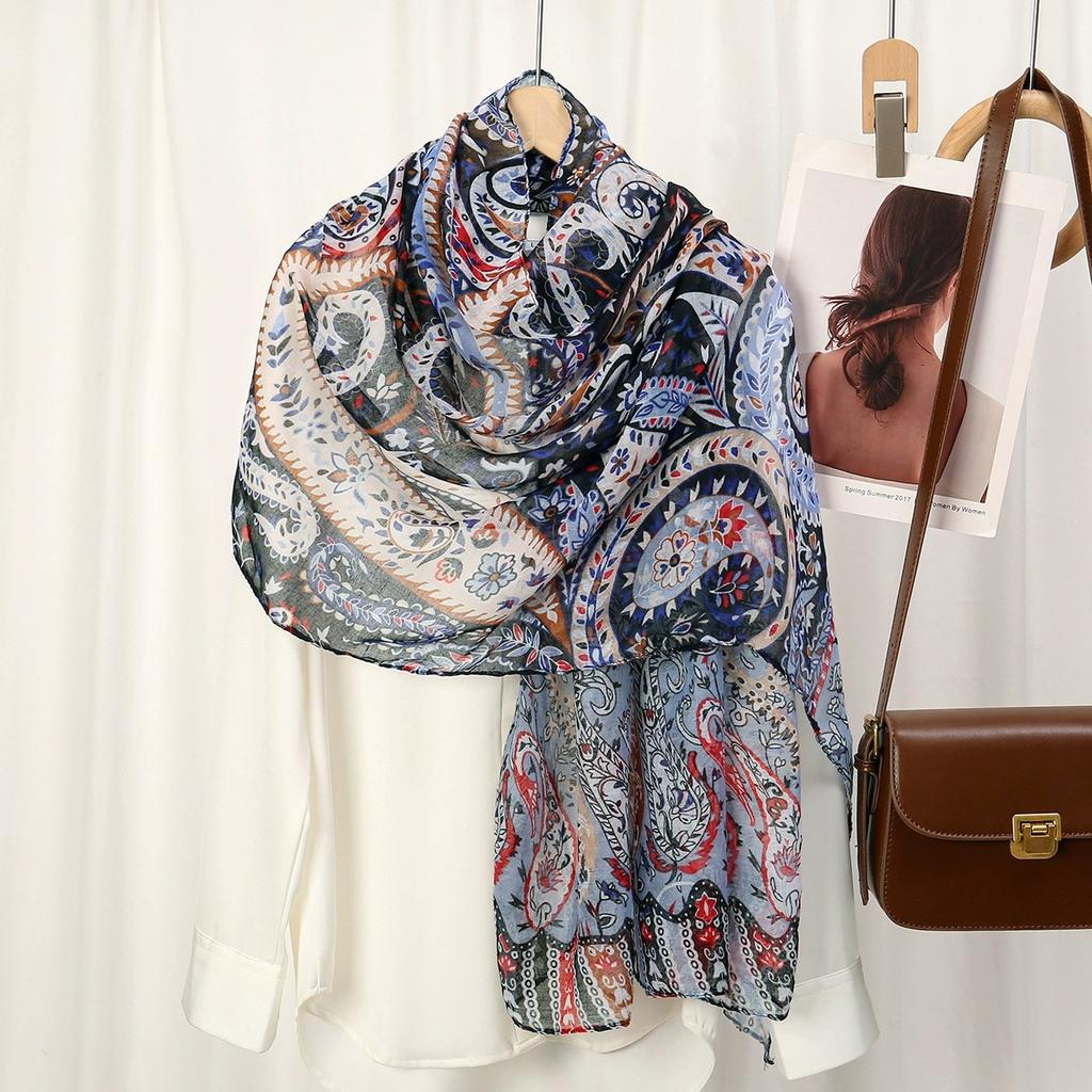Retro Soft and Comfortable Printed Scarf For Women Hijab Muslim Scarves 80x180cm