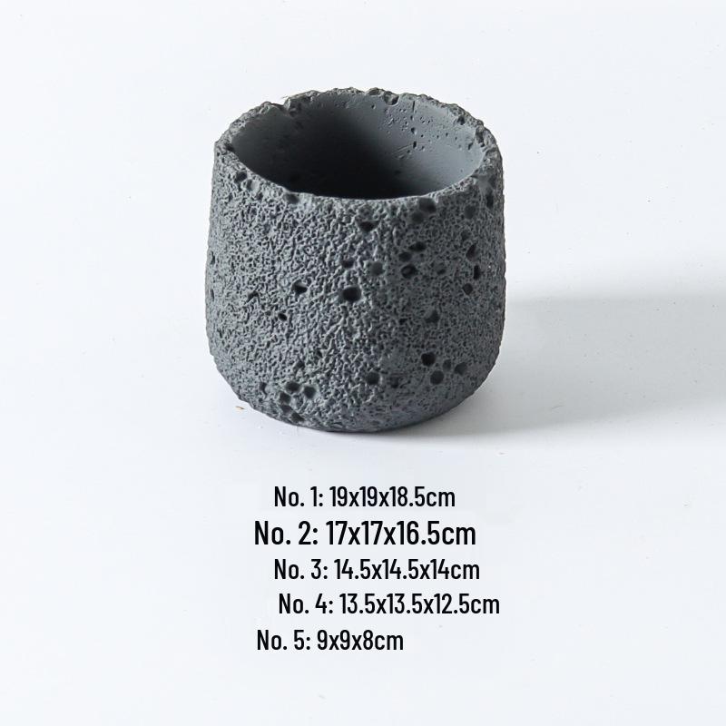 Sheng Yu Nordic Cement Flower Pot: Simple, Creative Volcanic Rock-Inspired Indoor Planter for Green Plants and Succulents