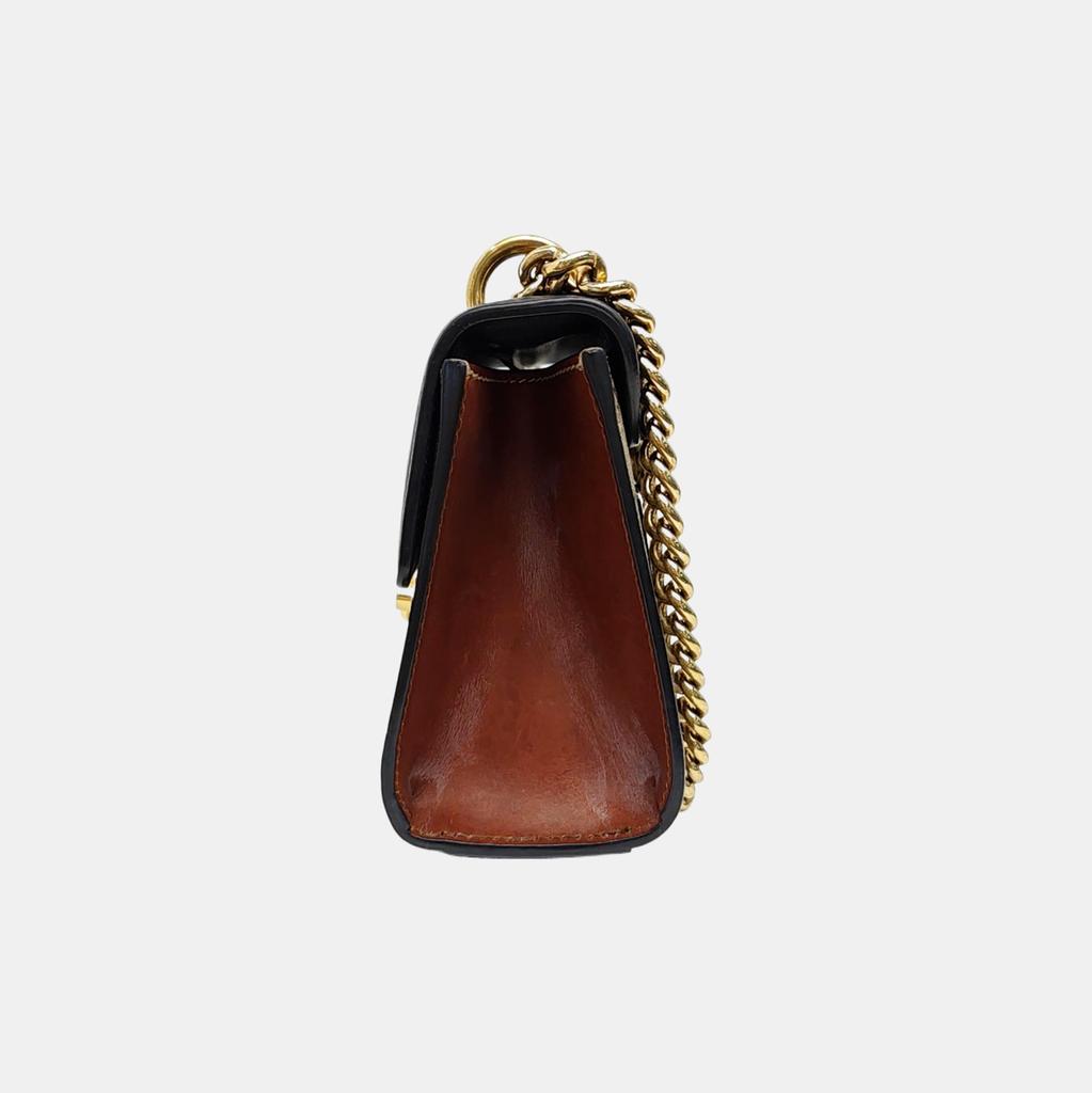 [Pre-Owned] Padlock Moonlight Treasure Box Series Metal Lock Logo Canvas And Leather Crossbody Bag Small - Good #1M3S8Y1