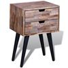 VidaXL Bedside Table with 2 Drawers Recycled Teak Wood