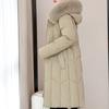 Fashion Women's Warm Winter Coats Hooded Elegant Faux Fur Collar Lady Jackets Thick Long Parkas