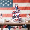Patriotic Solid Wood Independence Day Layered Pallet Decoration Anniversary Decoration
