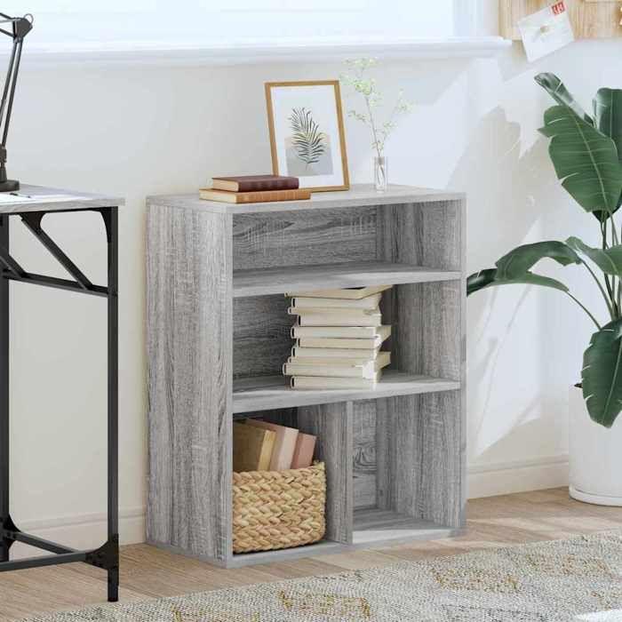 VidaXL Bibliothèque sonoma gris 60x30x71,5 cm bois d'ingénierie, armoire de rangement, étagère de rangement, unité de 860315