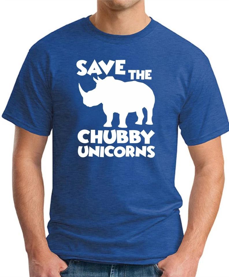SAVE THE CHUBBY UNICORNS T-SHIRT > Funny Slogan Novelty Mens Geeky Gift Geek 1