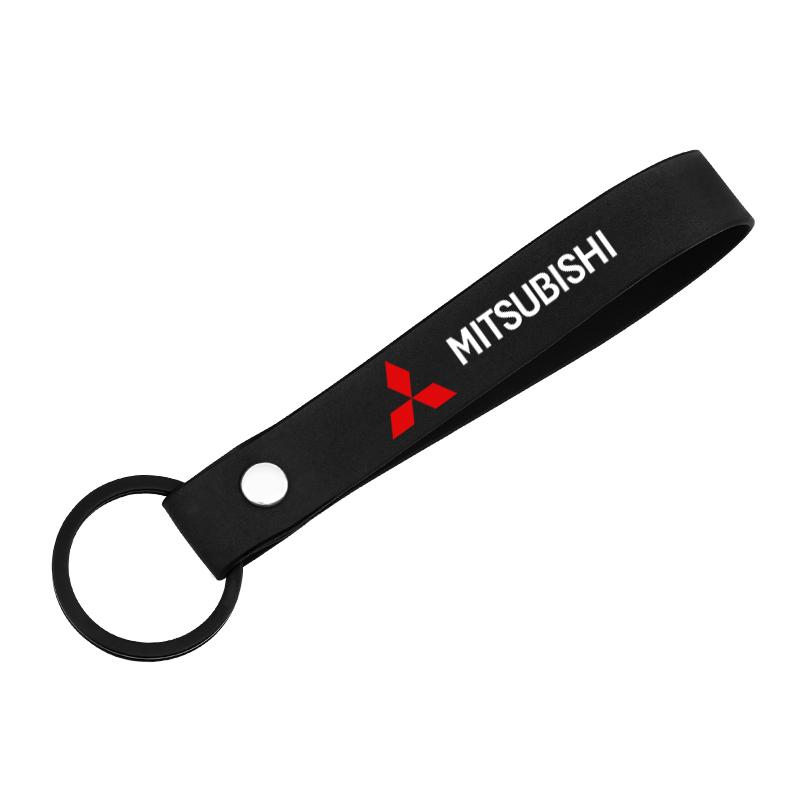 Suede Car Keychain Key Ring For Mitsubishi Asx Lancer Outlander Pajero Ralliart Auto Key Accessories