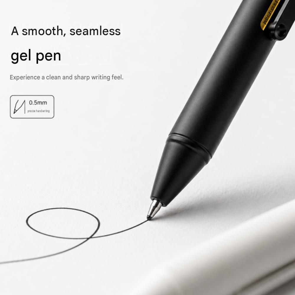Briant Retractable Gel Pen Office Large Capacity Smooth Writing, 20 Pieces, Black