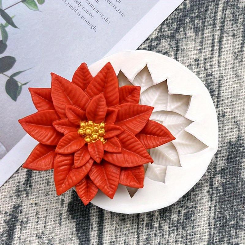 Горячая Распродажа Рождественский цветок пуансеттия Силиконовая форма для сахарного ремесла Инструменты из смолы Форма для выпечки кексов Инструменты для украшения тортов из помадки