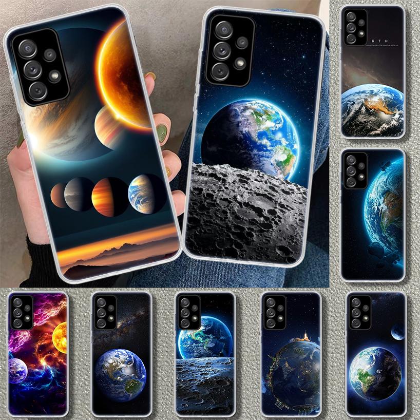 Звезды Земли Космос Чехол для телефона для Samsung Galaxy A12 A22 A32 A52 A72 A02S A51 A50S A31 A20S A10S Note 20 Ultra 10 Plus Gala