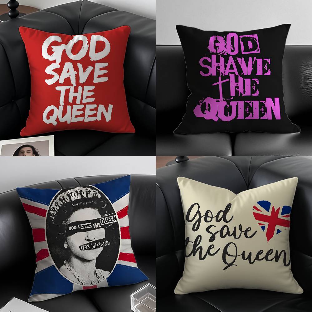 Luxurious Design Save The Queen-A Pillow Case Anti-dustmite Pillowcase Invisible zipper silky short plush Sofa cushion cover