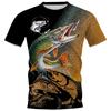 Summer Carp Fishing Print T-shirts For Men Outdoor Catfish Printing Loose Short Sleeve Quick Drying  Casual Street Top