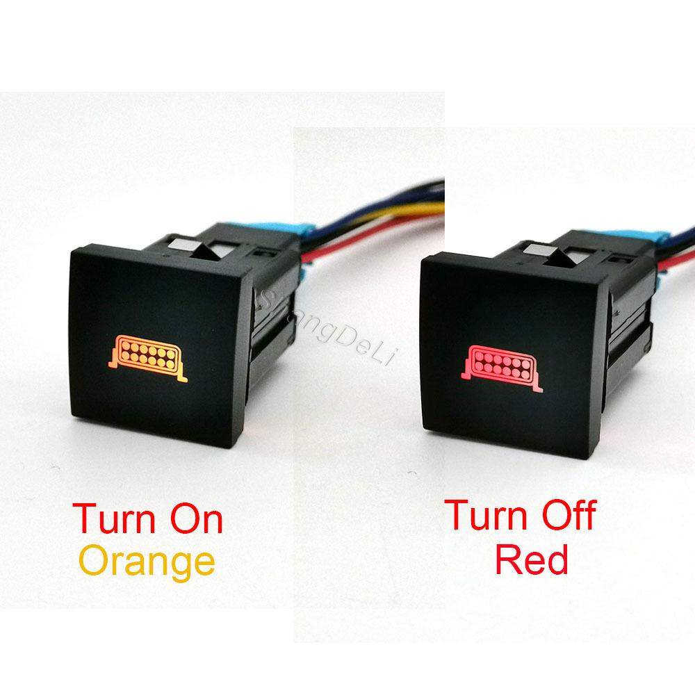 1PC Car LED DRL Parking Radar Power ON Off Fog Light Switch Button with Wire for Golf 6 MK6 Jetta 5 EOS Scirocco 2006 -2011