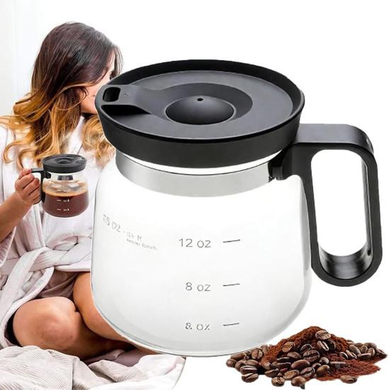 Стеклянная кофейная кружка 16 унций Кружка в стиле кофейника с крышкой Большой емкости Чашка для горячих и холодных напитков Подарок для любителей кофе