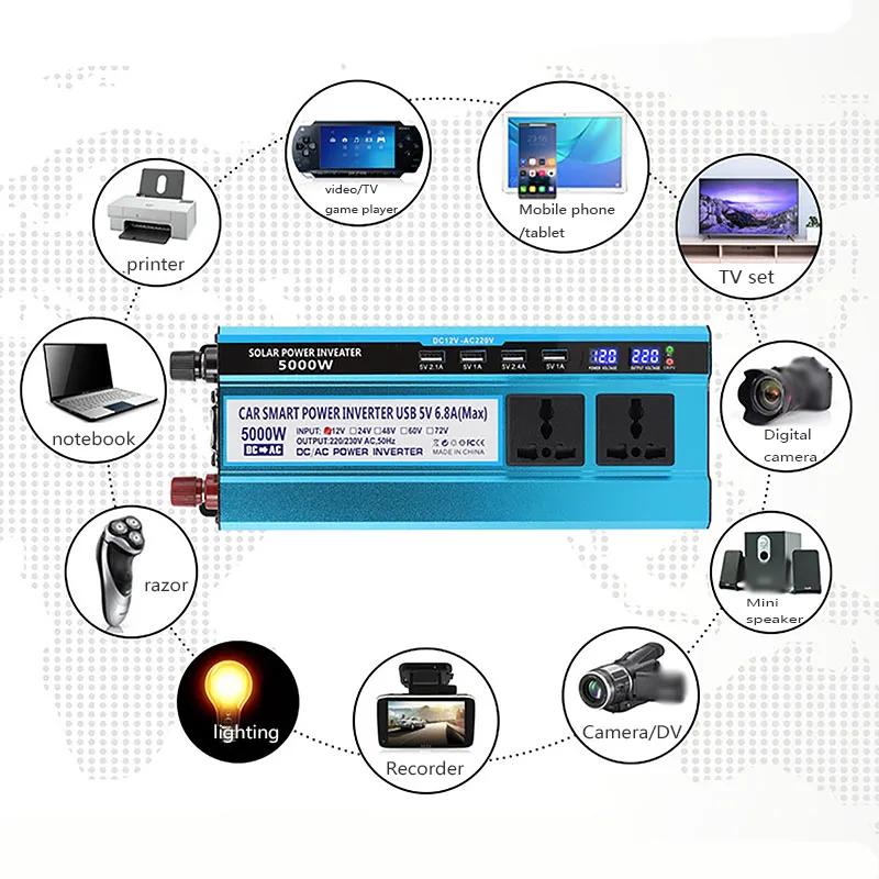 5000W Solar Panel Kit Modified Sine Wave 12V To 220V Solar Power System 18V Solar Panel+30A Charge Controlle Power Generation
