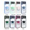 Clear Case for Samsung Galaxy Z Flip 4 Case with Ring Support Wireless Charging Shockproof Cover for Samsung Z Flip 4 5G